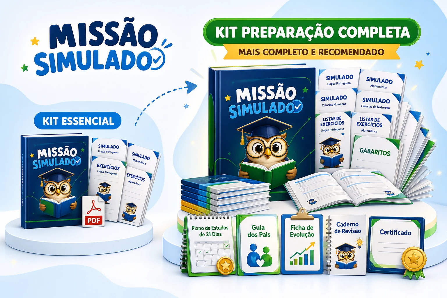 Composição dos kits Essencial e Preparação Completa do Missão Simulado